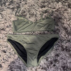 Michael Michael Kors Army Green/Gold grommets Bikini